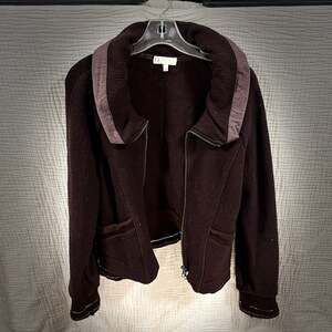 Deca de Vous a Nous Made In France Brown Wool Blend Artisan Full Zip Jacket